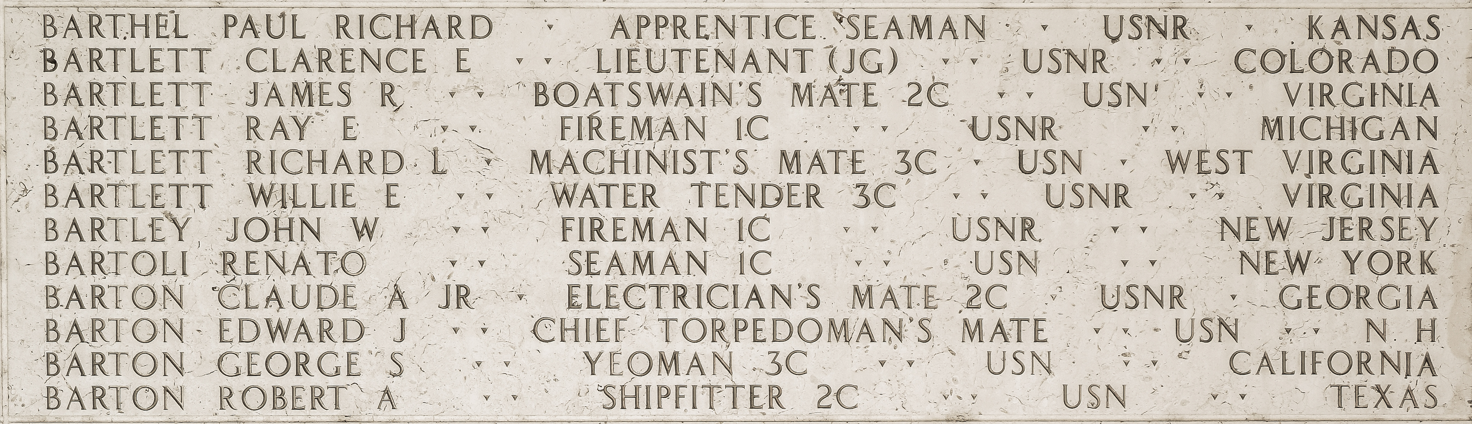 Paul Richard Barthel, Seaman Apprentice